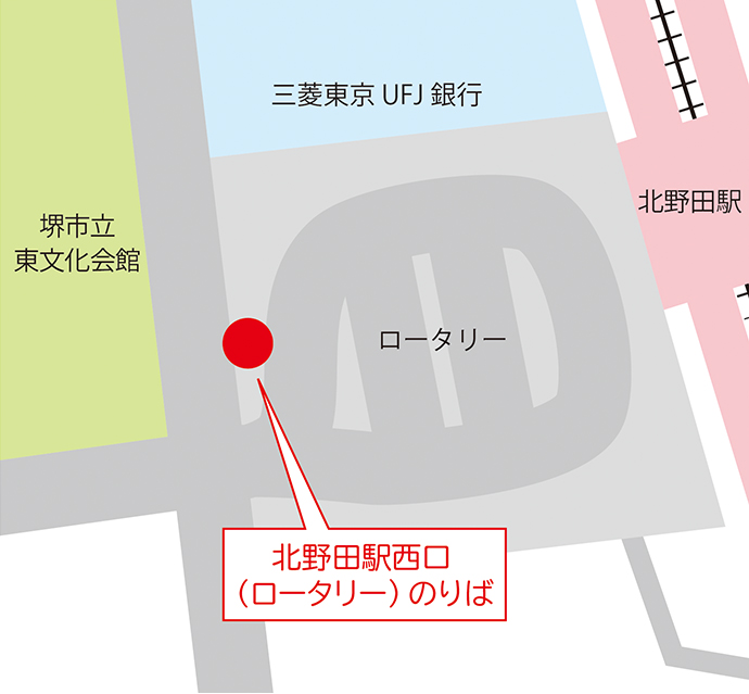 北野田駅西口(ロータリー)のりば 地図